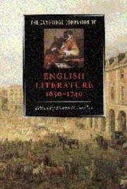 Cover of: The Cambridge Companion to English Literature, 16501740 (Cambridge Companions to Literature) by Steven N. Zwicker