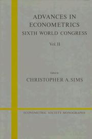 Cover of: Advances in Econometrics by Christopher A. Sims, Christopher A. Sims