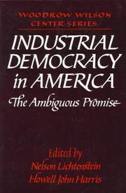 Cover of: Industrial Democracy in America: The Ambiguous Promise (Woodrow Wilson Center Press)