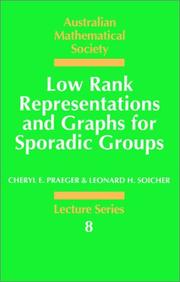 Low rank representations and graphs for sporadic groups by Cheryl E. Praeger, Leonard H. Soicher