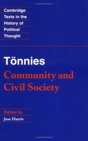 Cover of: Tönnies by Ferdinand Tönnies