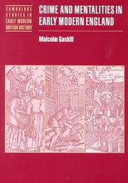 Cover of: Crime and Mentalities in Early Modern England (Cambridge Studies in Early Modern British History)