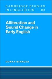 Cover of: Alliteration and sound change in early English