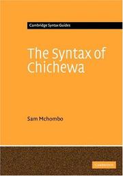 Cover of: The Syntax of Chichewa (Cambridge Syntax Guides) by Sam Mchombo