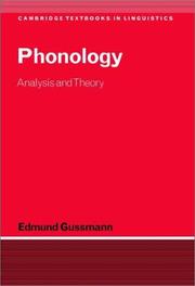 Cover of: Phonology: Analysis and Theory (Cambridge Textbooks in Linguistics)