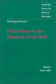 Cover of: Prize essay on the freedom of the will by Arthur Schopenhauer