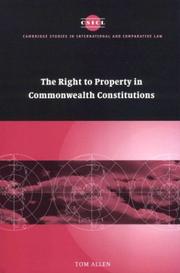 Cover of: The right to property in commonwealth constitutions