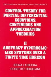Cover of: Control theory for partial differential equations