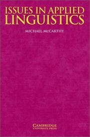 Cover of: Issues in Applied Linguistics (Cambridge Introduction to Applied Linguistics) by Michael McCarthy, Michael McCarthy
