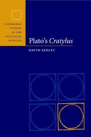 Cover of: Plato's Cratylus (Cambridge Studies in the Dialogues of Plato) by David Sedley