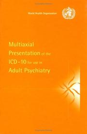 Cover of: Multiaxial presentation of the ICD-10 for use in adult psychiatry. by 