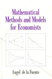 Cover of: Mathematical Methods and Models for Economists