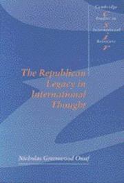 Cover of: The republican legacy in international thought