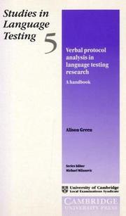 Cover of: Using Verbal Protocols in Language Testing Research: A Handbook: Studies in Language Testing 5 (Studies in Language Testing)