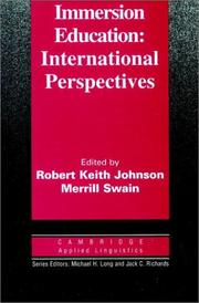Cover of: Immersion education by [edited by] Robert Keith Johnson and Merrill Swain.