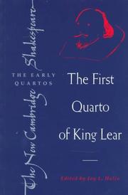 Cover of: The First Quarto of King Lear by William Shakespeare