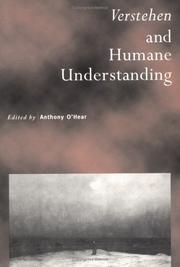 Cover of: Verstehen and humane understanding by edited by Anthony O'Hear.