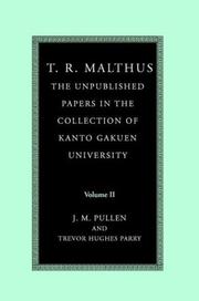 Cover of: T. R. Malthus by Thomas Robert Malthus