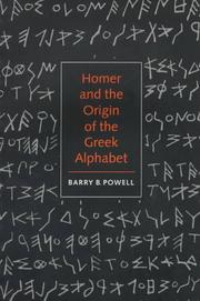 Cover of Homer and the origin of the Greek alphabet
