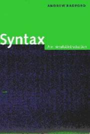 Cover of: Syntax by Andrew Radford