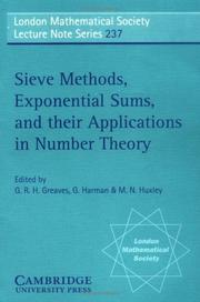 Cover of: Sieve methods, exponential sums, and their applications in number theory: proceedings of a symposium held on Cardiff, July 1995