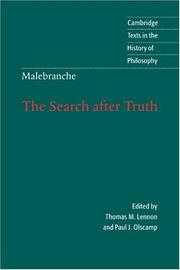 Cover of: Recherche de la vérité