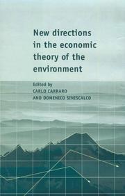 Cover of: New directions in the economic theory of the environment