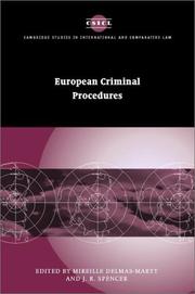 Cover of: European criminal procedures | 