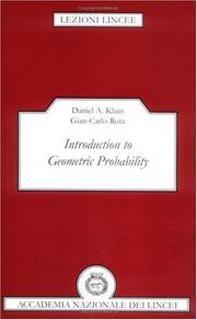 Cover of: Introduction to geometric probability