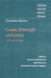 De la causa, principio e uno by Giordano Bruno