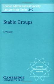 Cover of: Stable groups by Frank O. Wagner