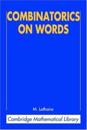 Cover of: Combinatorics on Words (Cambridge Mathematical Library) by M. Lothaire