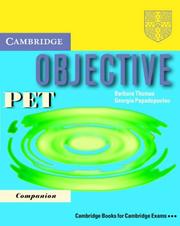 Cover of: Objective PET Companion by Barbara Thomas, Georgia Papadopoulou