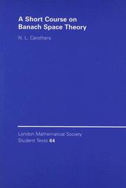 Cover of: A Short Course on Banach Space Theory (London Mathematical Society Student Texts) by N. L. Carothers
