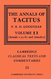 Cover of: The Annals of Tacitus (Cambridge Classical Texts and Commentaries)
