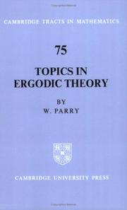 Cover of: Topics in Ergodic Theory (Cambridge Tracts in Mathematics)