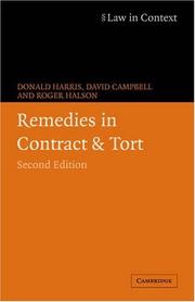 Cover of: Remedies in Contract and Tort (Law in Context)