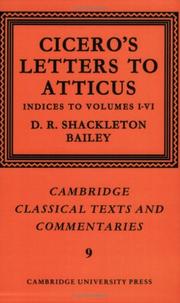 Cover of: Cicero by Cicero, D. R. Shackleton Bailey