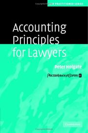 Cover of: Accounting principles for lawyers by Peter Holgate