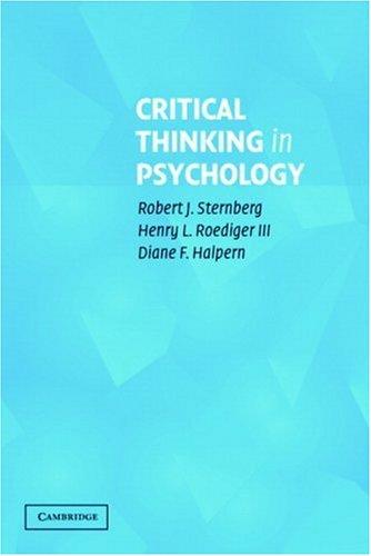 Critical Thinking in Psychology by 