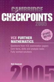 Cover of: Cambridge Checkpoints VCE Further Mathematics 2005