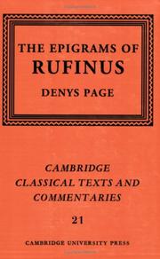 Cover of: The epigrams of Rufinus by Rufinus (Epigrammatist)