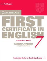 Cover of: Cambridge First Certificate in English 7 Student's Book (FCE Practice Tests)