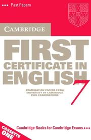 Cover of: Cambridge First Certificate in English 7 Cassette Set (FCE Practice Tests) by Cambridge ESOL