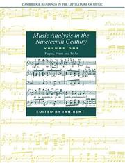 Cover of: Music analysis in the nineteenth century by edited by Ian Bent.