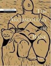 Cover of: The Archaeology of Rank (New Studies in Archaeology)