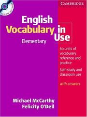 Cover of: English Vocabulary in Use Elementary Book and CD-ROM (Vocabulary in Use) by Michael McCarthy, Felicity O'Dell, Geraldine Mark