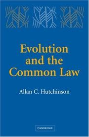 Cover of: Evolution and the Common Law