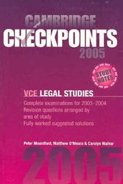 Cover of: Cambridge Checkpoints VCE Legal Studies 2005 (Cambridge Checkpoints)