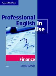 Cover of: Professional English in Use Finance (Professional English in Use) by Ian MacKenzie